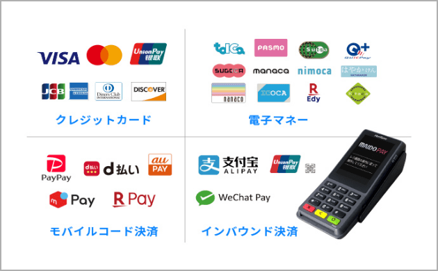 豊富なキャッシュレス決済に対応
