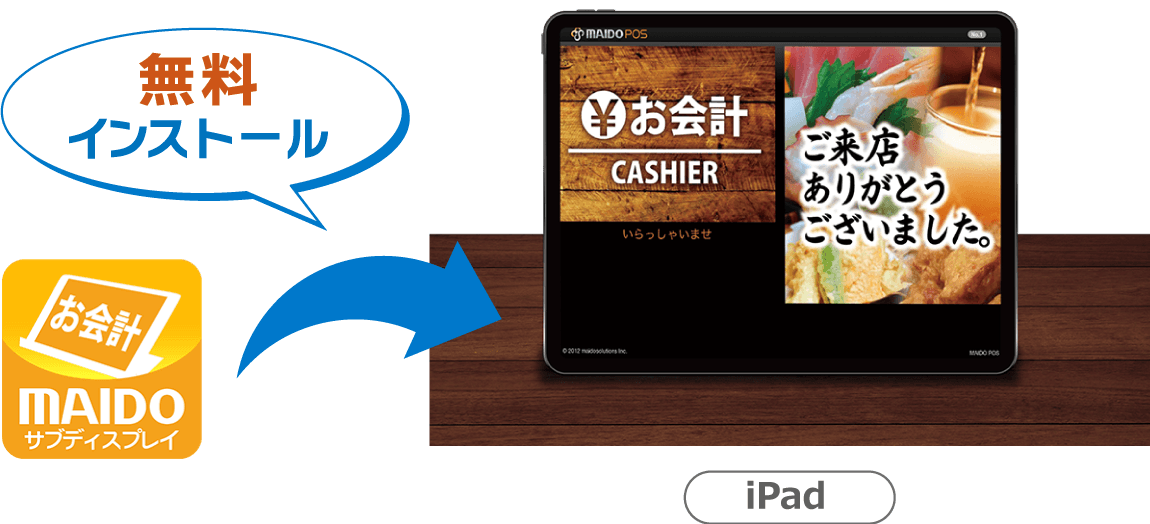 MAIDO POS Sub Display サブディスプレイ