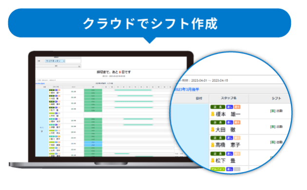 クラウドでシフト作成