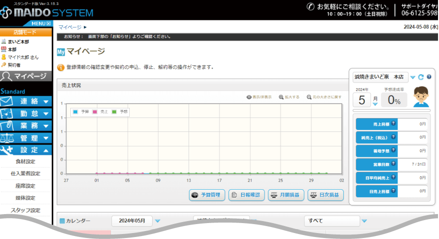 ②店舗にログインする