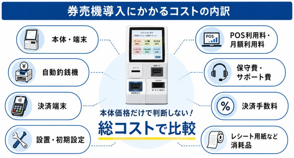 飲食店向け券売機とは?仕組み・種類・メリット・導入費用まで徹底解説【飲食店向け】